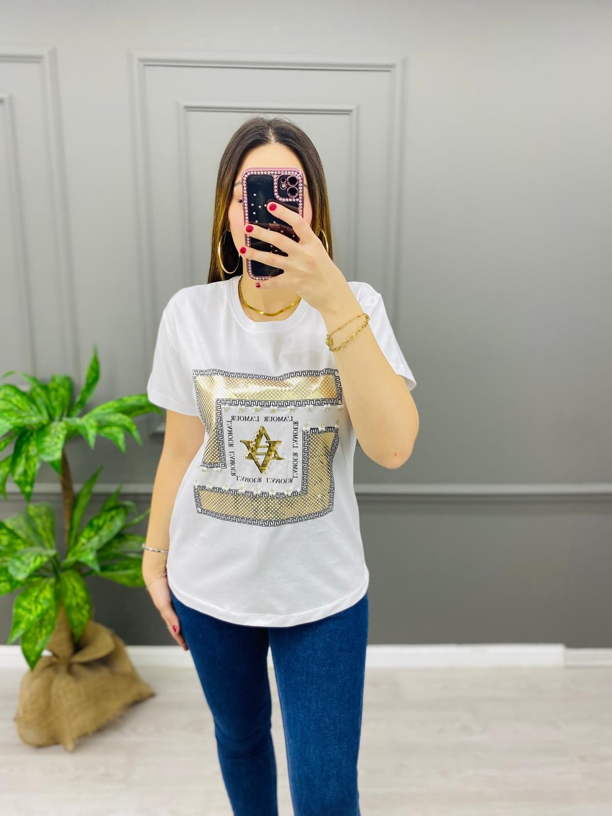 2 AL 1 Öde Lamour Baskı Tişört
