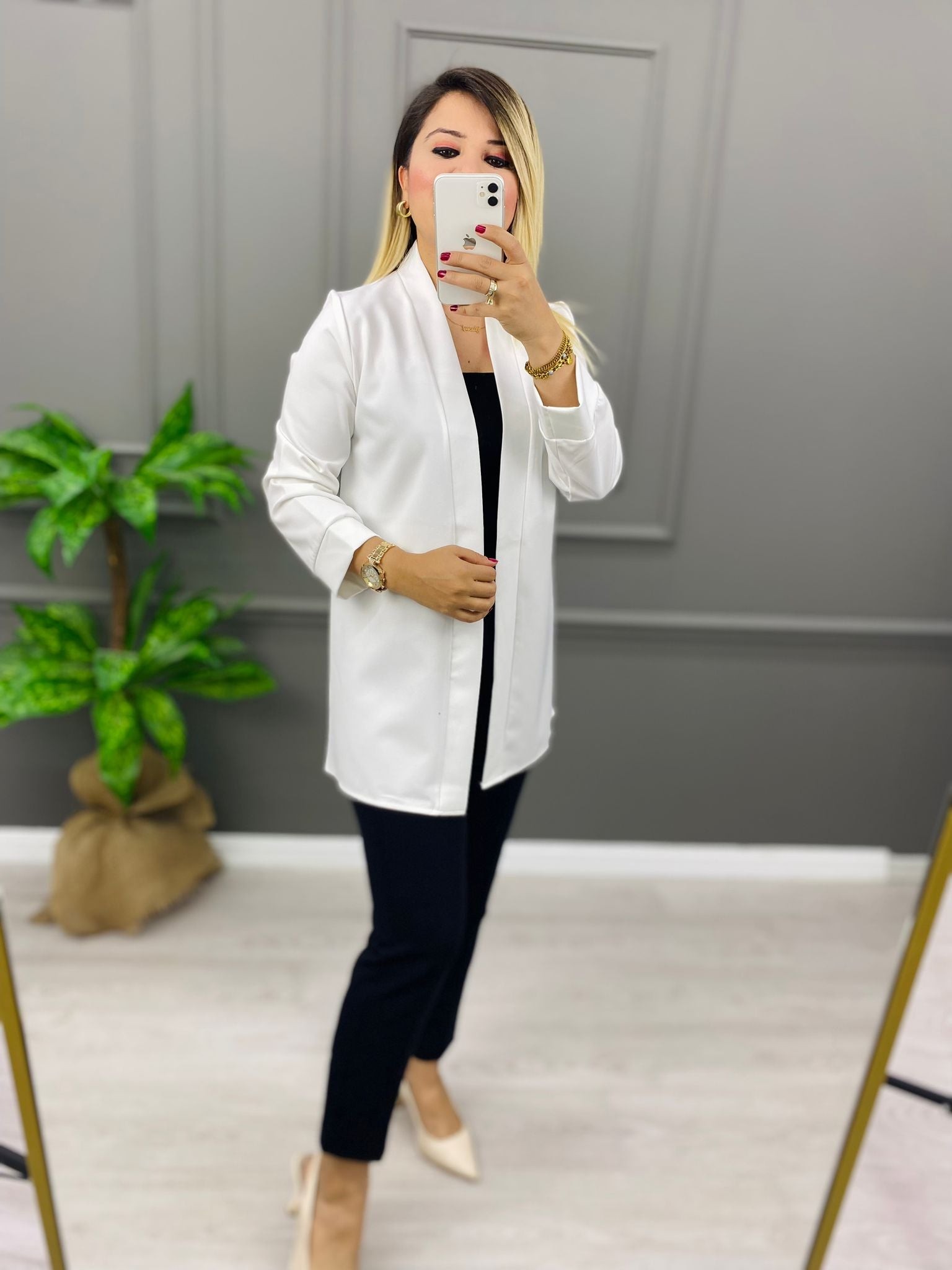 Blazer Ceket Crep Kumas