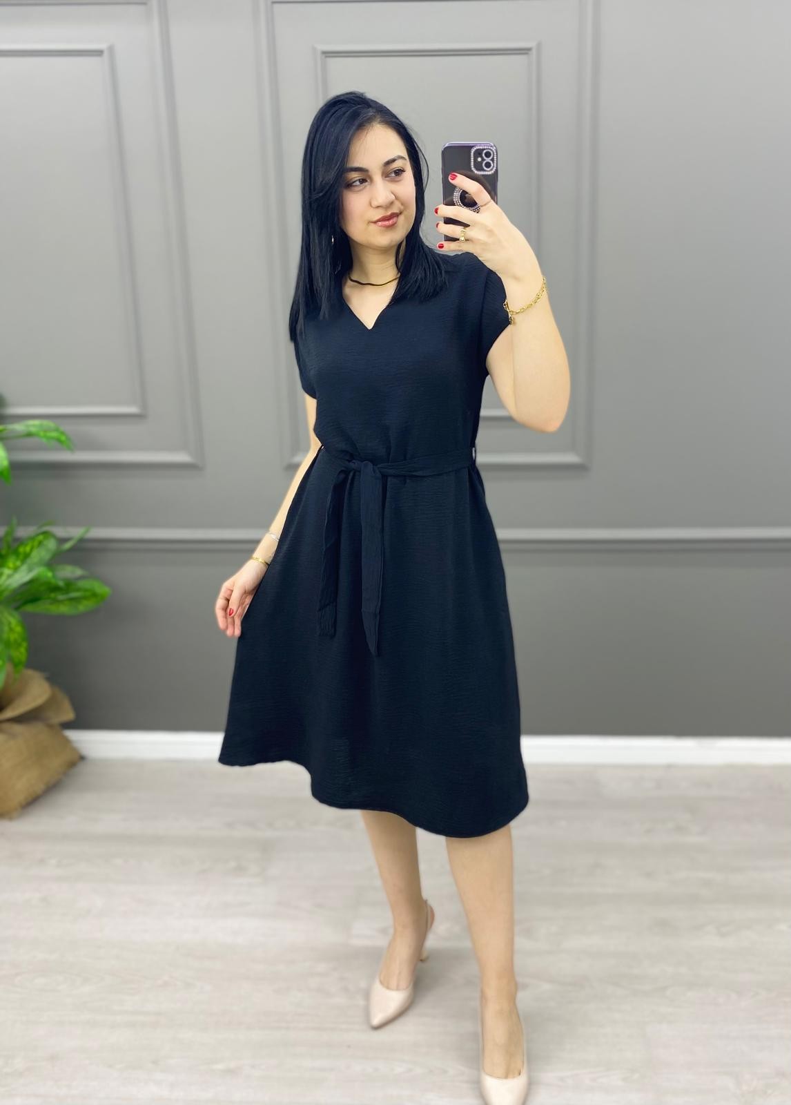 Ayrobin Kuşaklı Elbise