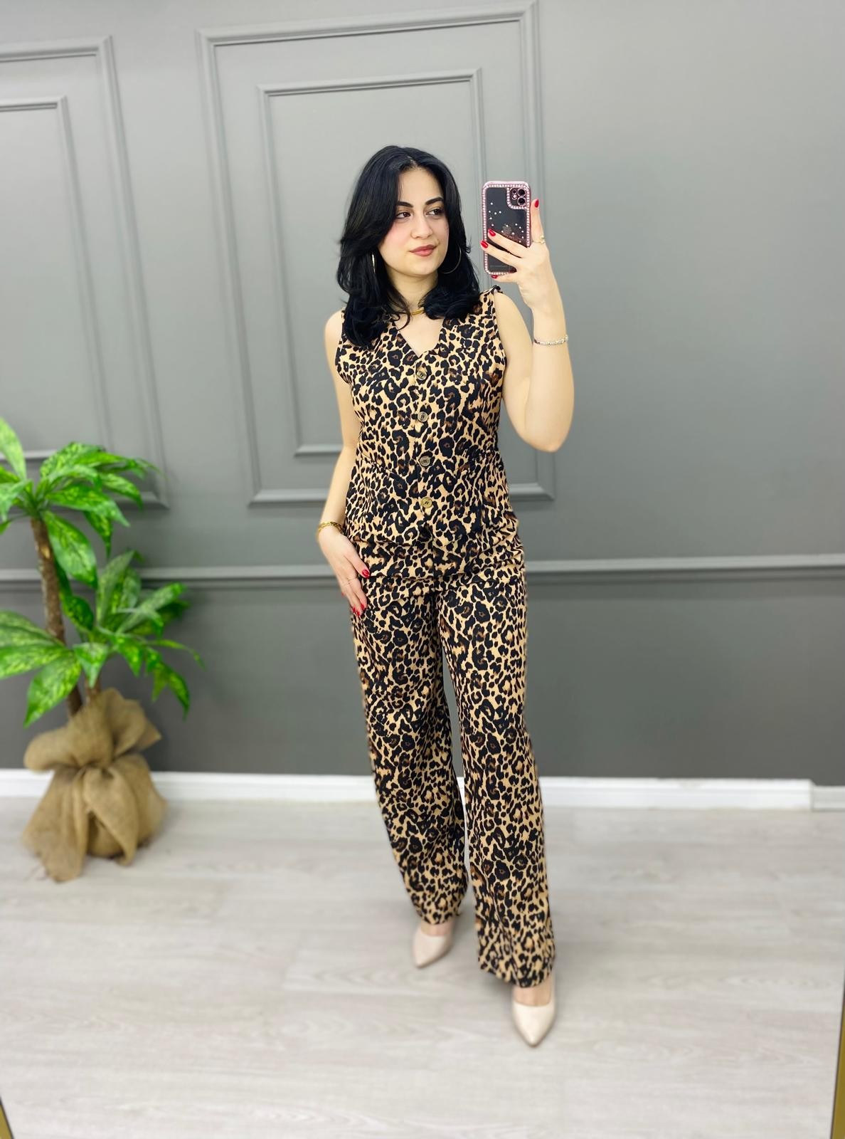 Koyu Leopar Desen