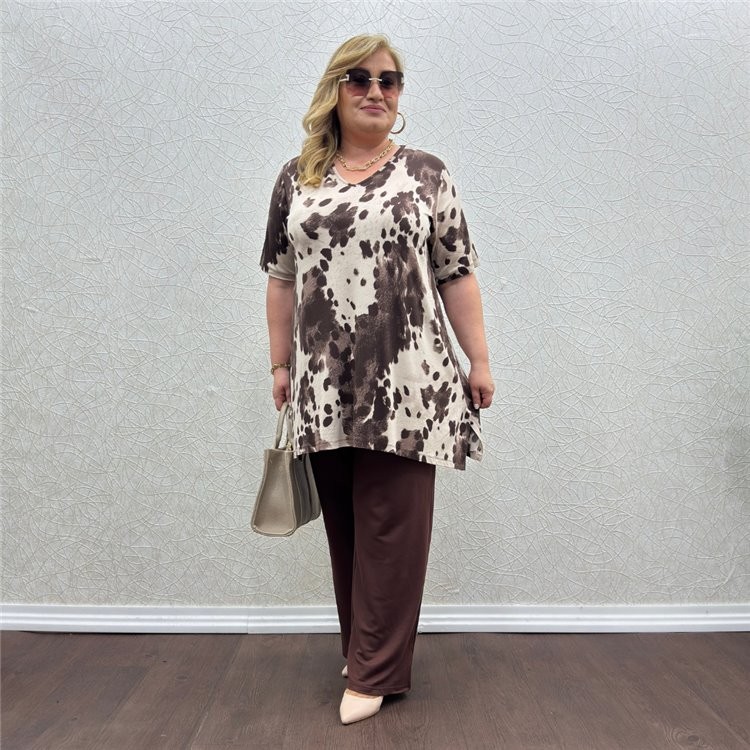 Kahve Ebru Desen