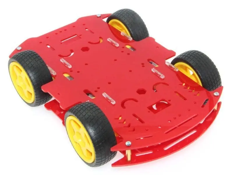4WD Mobile Robot Platform - Red $ 25.00 | Sumozade.com