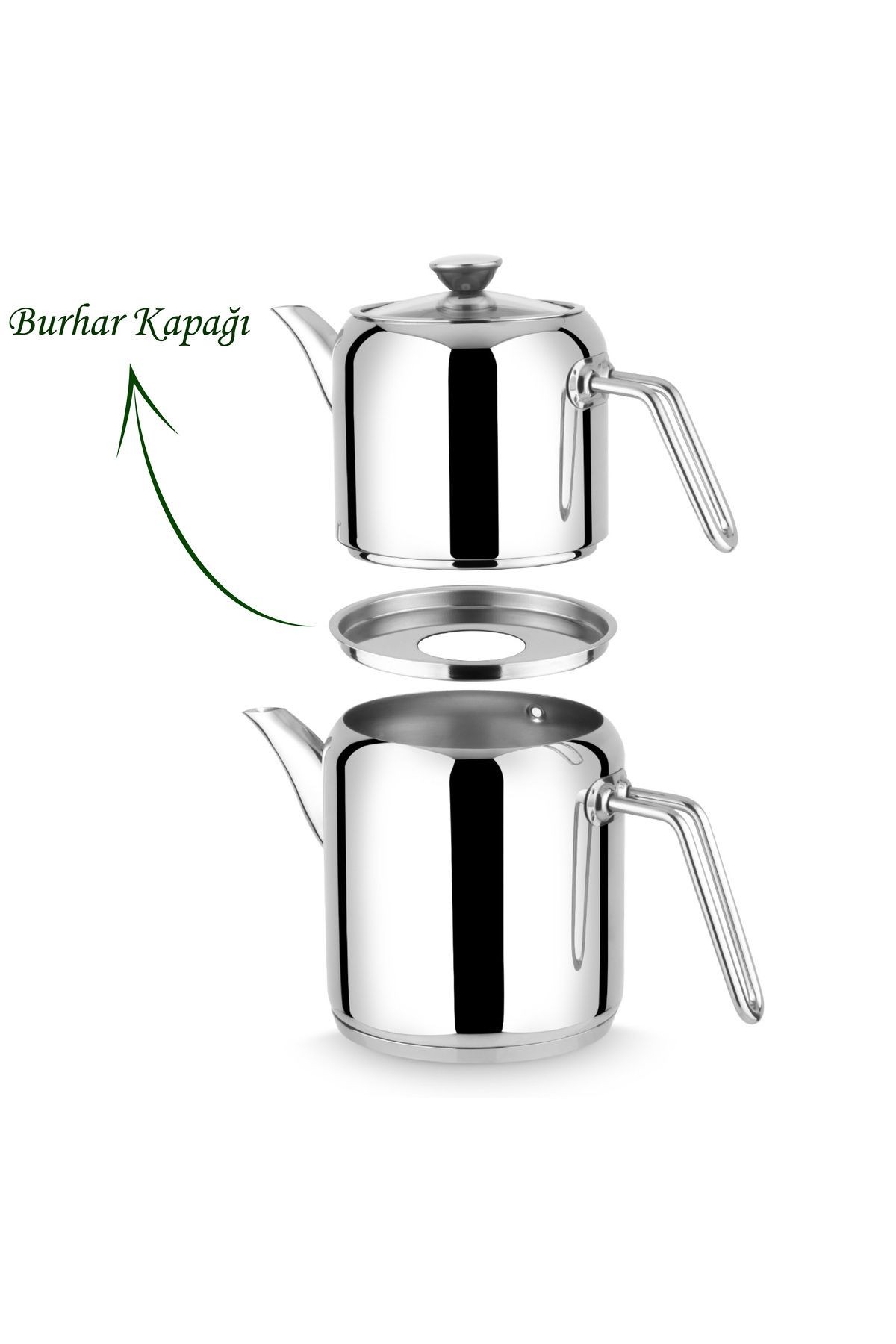 Yonca Rüya Çelik Çaydanlık Metal Kulp İdeal Boy
