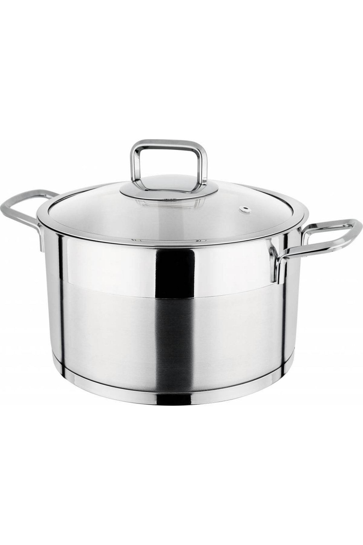 Silver Gümüş Metal Kulplu Derin Tencere- 24 Cm