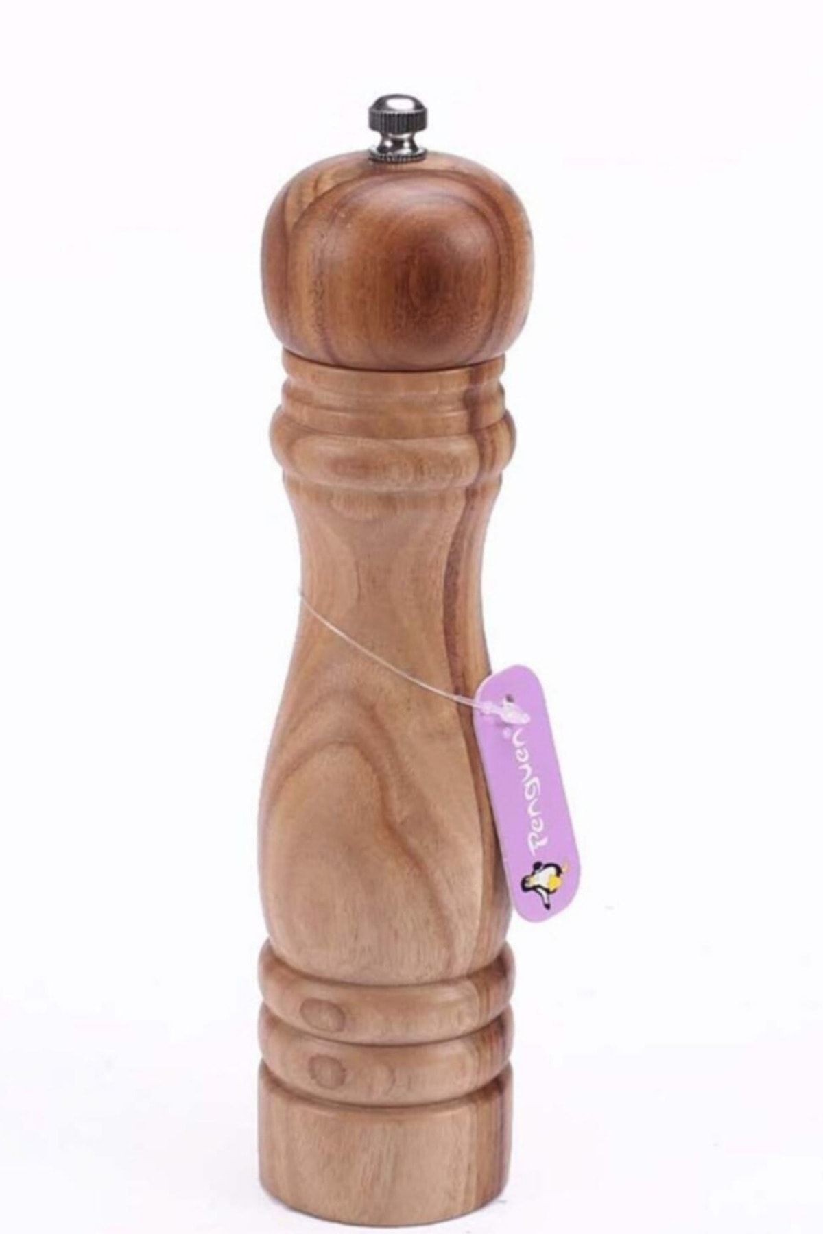 Bambu Doğal Ahşap Büyük Boy Karabiber Tuz Değirmeni Öğütücü Değirmen  20 cm