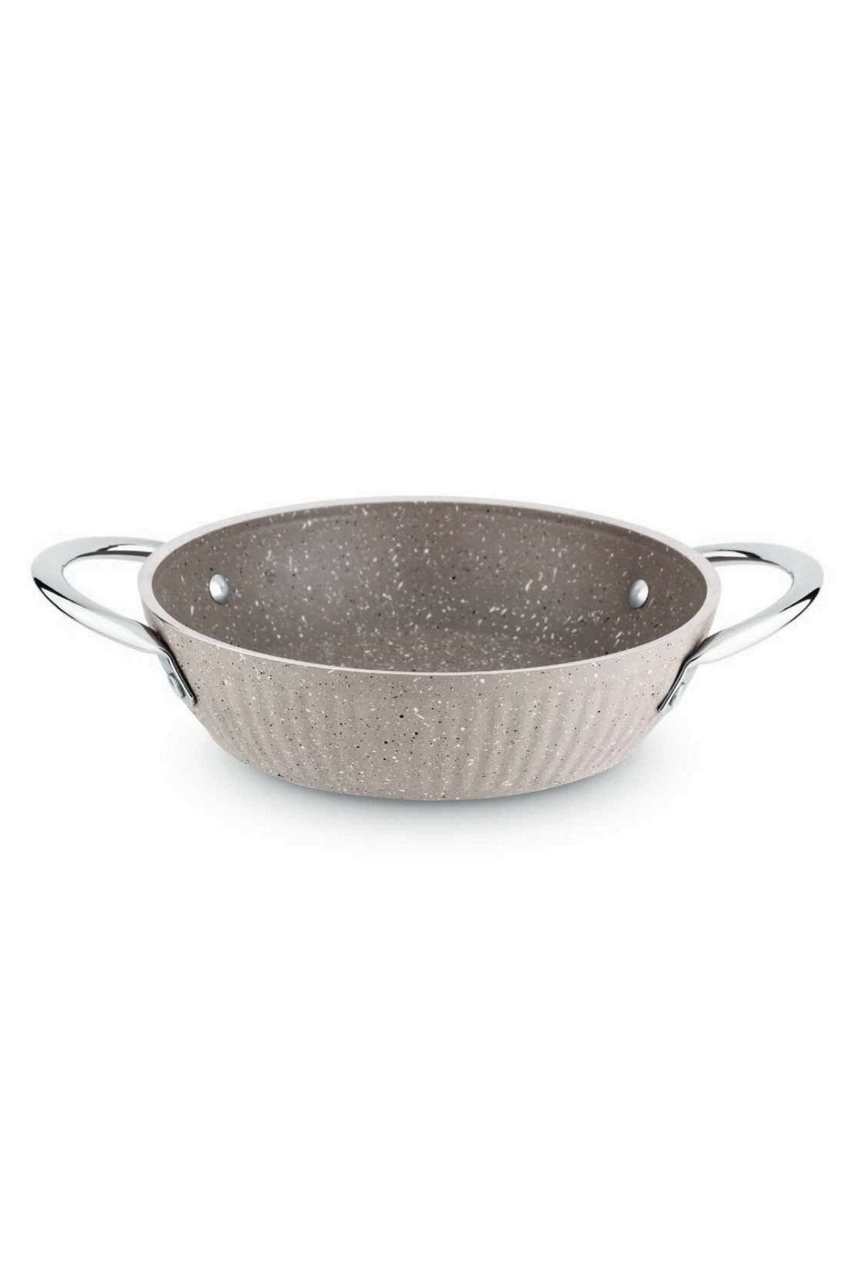Oscar 20 Cm Açık Gri Granit Omlet / Sahan Perçinli Kulp