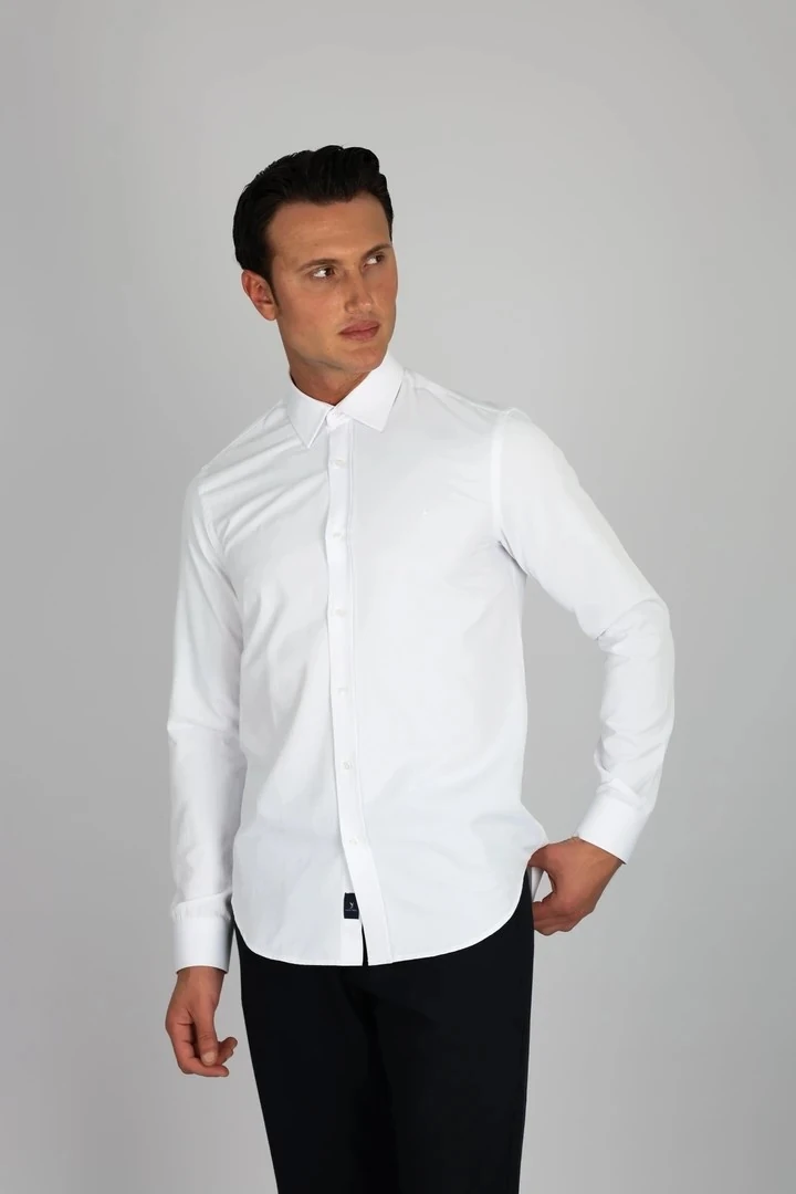 LORENZO MAZZOLİ SOFT SATEN C 900 BEYAZ ERKEK GÖMLEK