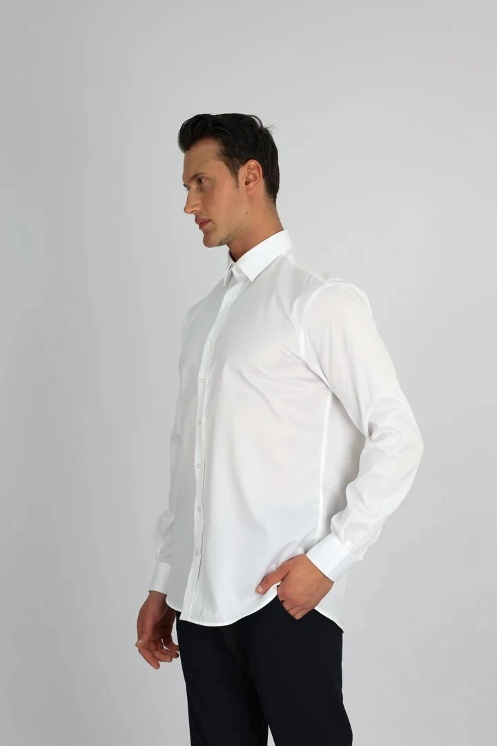 ENZO FERRETTI EF11 R 901 BEYAZ NON-IRON ÇİFT KAT İPLİK, REGULAR FIT,ERKEK GÖMLEK