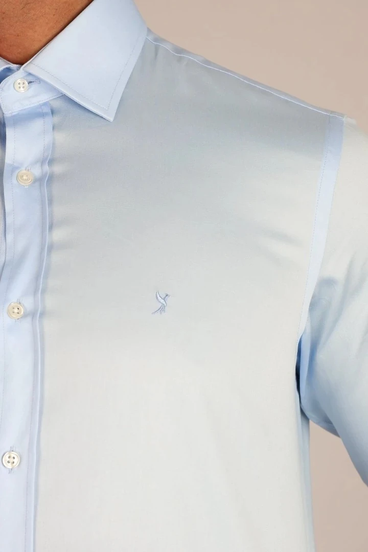 LORENZO MAZZOLİ LM375 C 551 A.MAVİ PAMUK SATEN COMFORT FİT ERKEK GÖMLEK