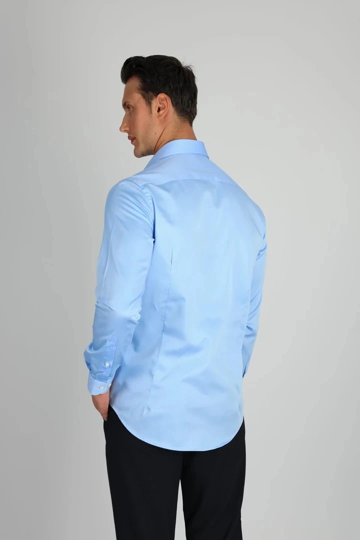 LORENZO MAZZOLİ LM375 C 567 O.MAVİ PAMUK SATEN COMFORT FİT ERKEK GÖMLEK