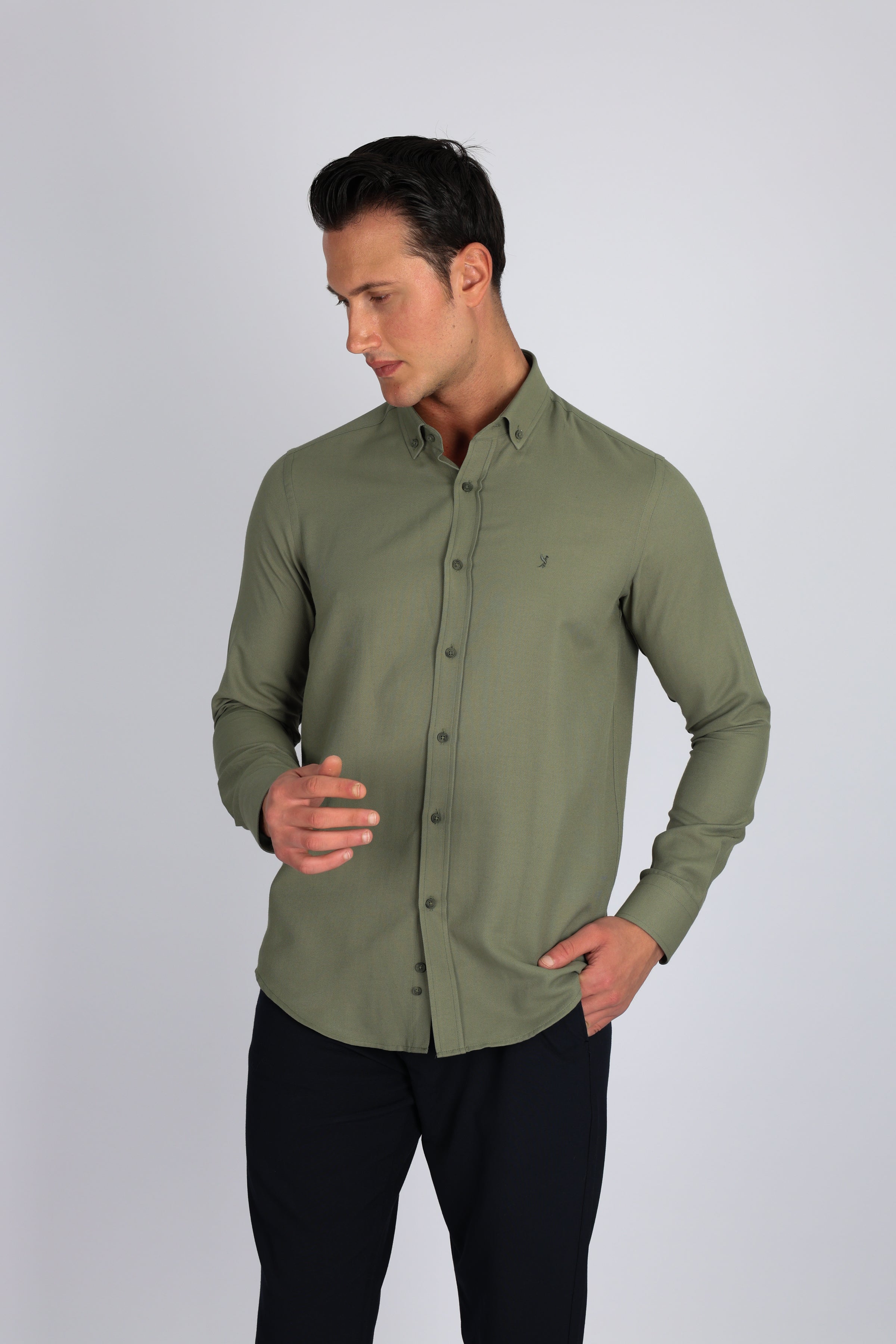 LORENZO MAZZOLİ OXFORD C 800 YEŞİL ERKEK GÖMLEK