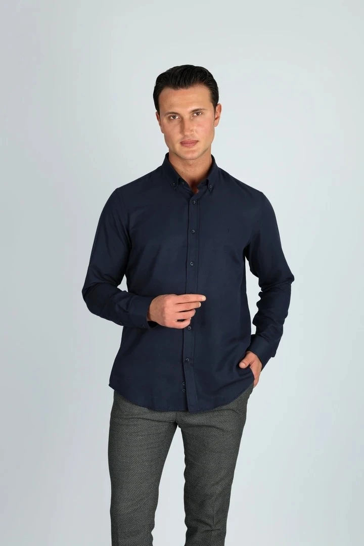 LORENZO MAZZOLİ OXFORD C 506 LACİVERT ERKEK GÖMLEK