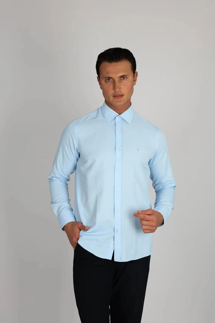 LORENZO MAZZOLİ SOFT SATEN C 551 A.MAVİ ERKEK GÖMLEK