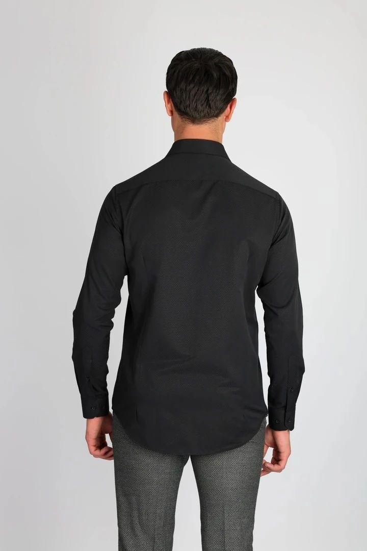 LORENZO MAZZOLİ LM1491 C 500 SİYAH ERKEK GÖMLEK