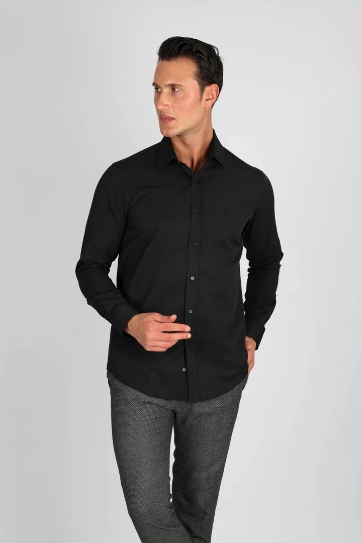 LORENZO MAZZOLİ LM1491 C 500 SİYAH ERKEK GÖMLEK