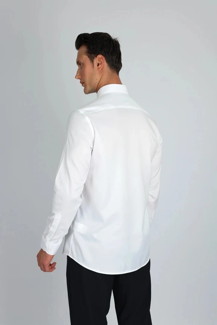 ENZO FERRETTI EF16 S 900 BEYAZ NON-IRON ÇİFT KAT İPLİK, SLIM FIT,ERKEK GÖMLEK