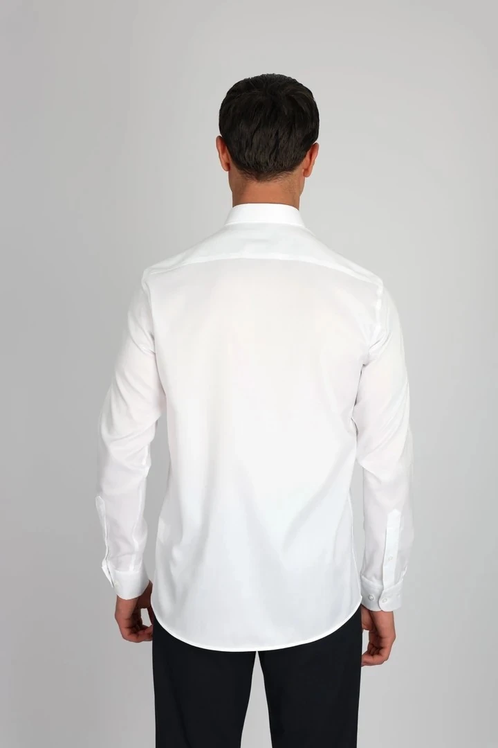 ENZO FERRETTI EF16 S 900 BEYAZ NON-IRON ÇİFT KAT İPLİK, SLIM FIT,ERKEK GÖMLEK
