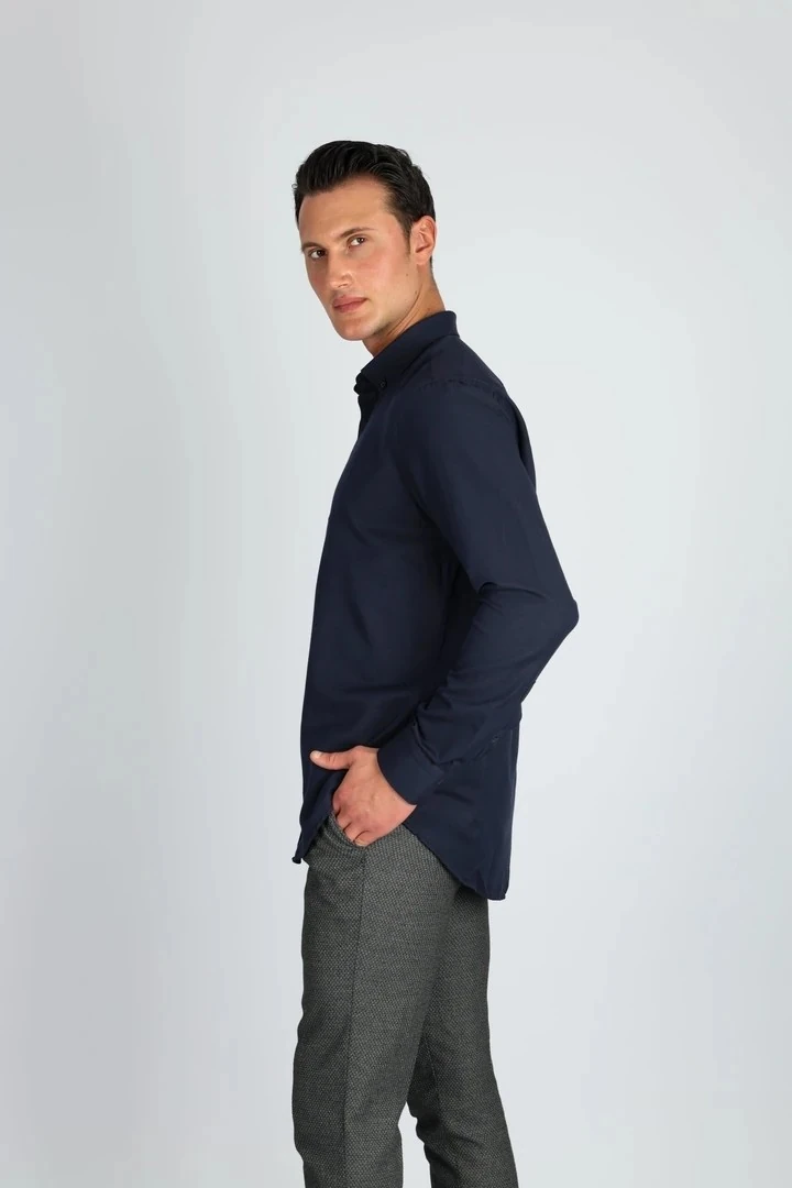 LORENZO MAZZOLİ OXFORD C 506 LACİVERT ERKEK GÖMLEK