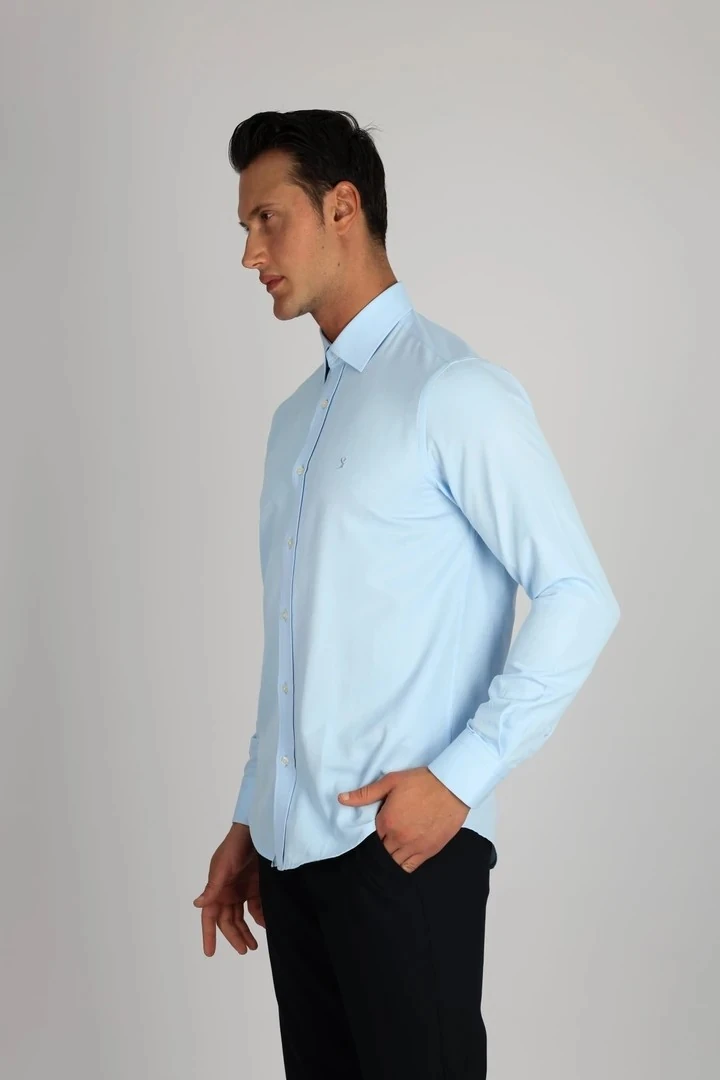 LORENZO MAZZOLİ SOFT SATEN C 551 A.MAVİ ERKEK GÖMLEK
