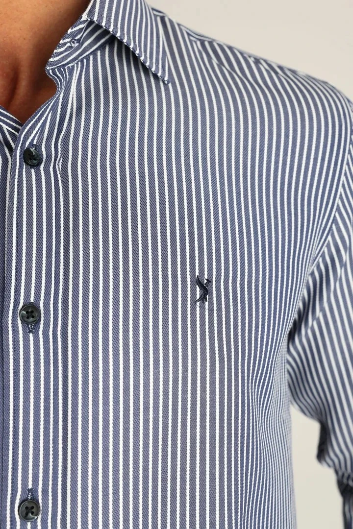 LORENZO MAZZOLİ LM1489 C 506 LACİVERT ÇİZGİLİ ERKEK GÖMLEK
