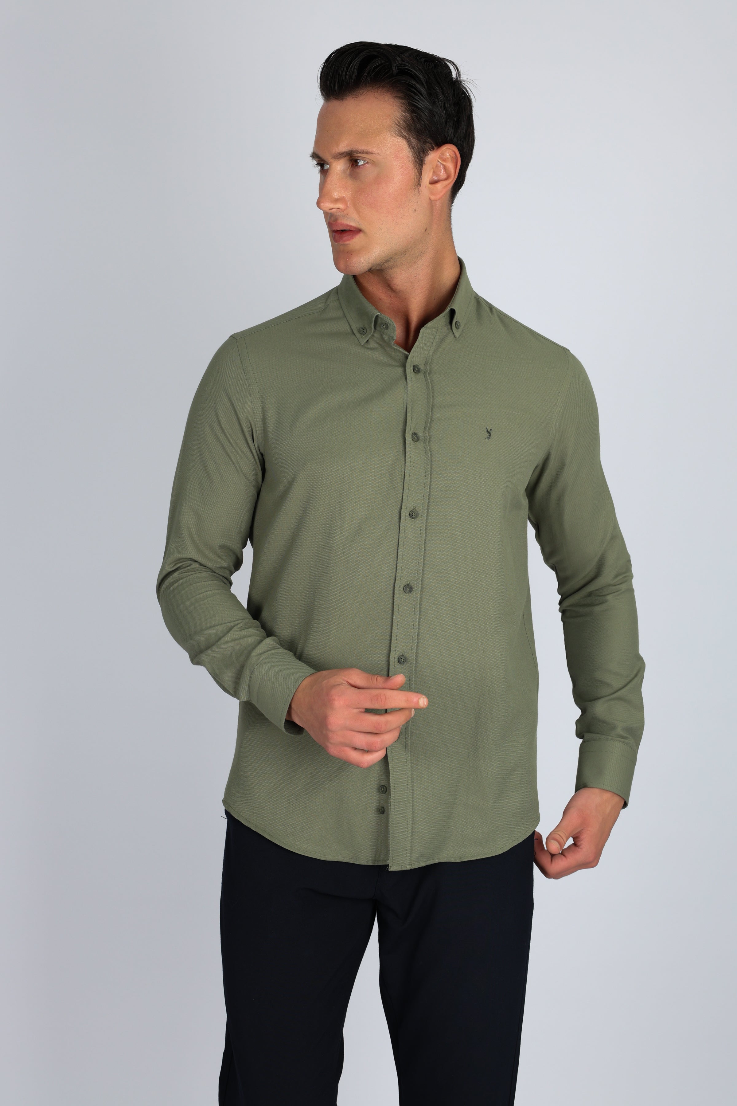 LORENZO MAZZOLİ OXFORD C 800 YEŞİL ERKEK GÖMLEK