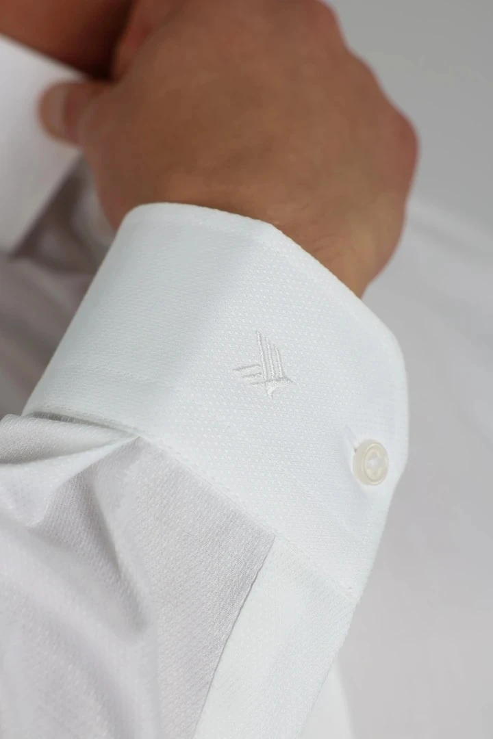 ENZO FERRETTI EF15 S 901 BEYAZ NON-IRON ÇİFT KAT İPLİK, SLIM FIT,ERKEK GÖMLEK