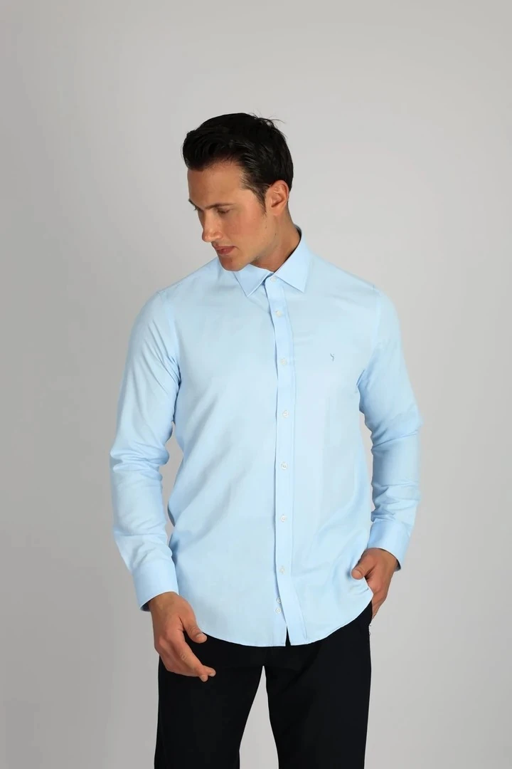 LORENZO MAZZOLİ SOFT SATEN C 551 A.MAVİ ERKEK GÖMLEK