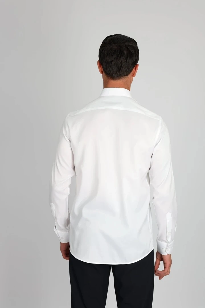 ENZO FERRETTI EF14 S 902 BEYAZ NON-IRON ÇİFT KAT İPLİK, SLIM FIT,ERKEK GÖMLEK