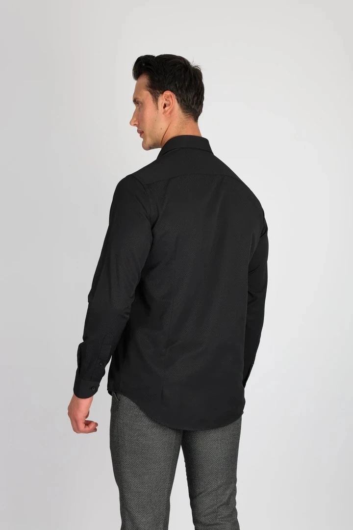 LORENZO MAZZOLİ LM1491 C 500 SİYAH ERKEK GÖMLEK