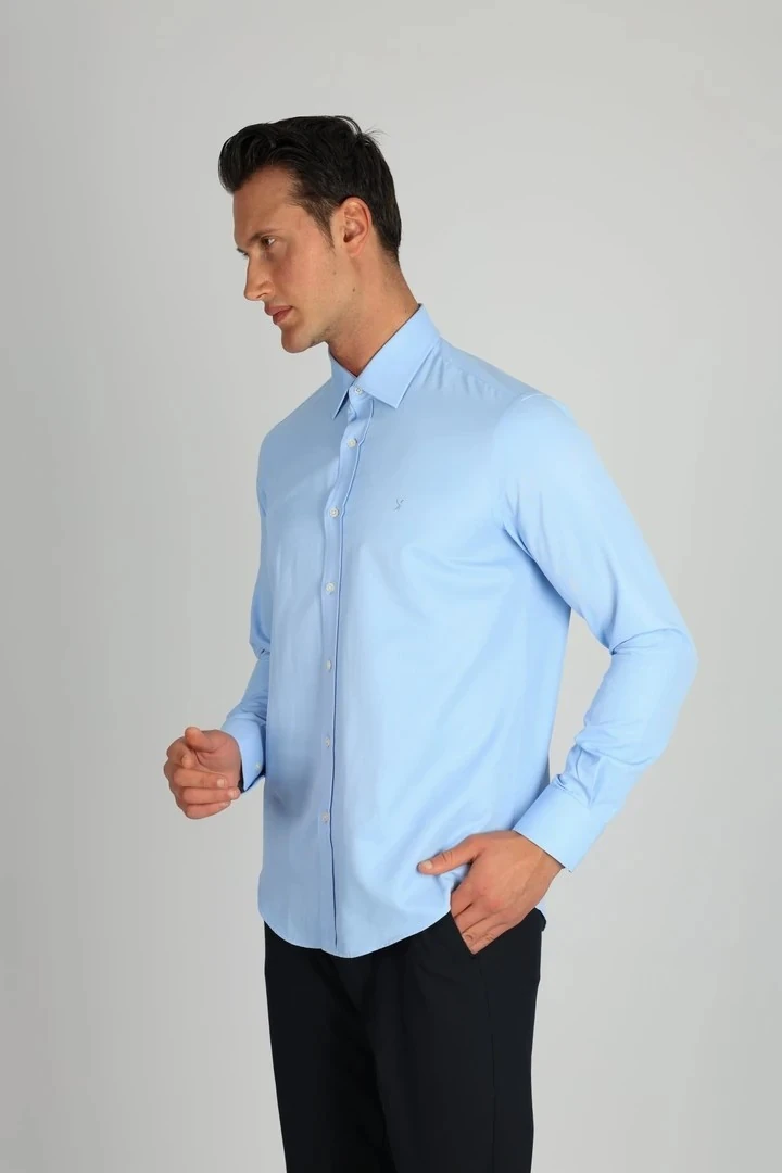 LORENZO MAZZOLİ SOFT SATEN C 567 O.MAVİ ERKEK GÖMLEK