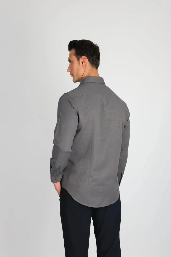 LORENZO MAZZOLİ OXFORD C 503 GRİ ERKEK GÖMLEK