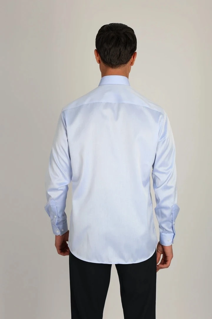 ENZO FERRETTI EF13 R 551 A.MAVİ NON-IRON ÇİFT KAT İPLİK, REGULAR FIT,ERKEK GÖMLEK