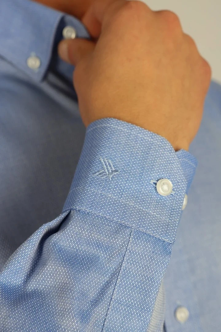 ENZO FERRETTI EF12 R 506 LACİVERT NON-IRON ÇİFT KAT İPLİK, REGULAR FIT,ERKEK GÖMLEK