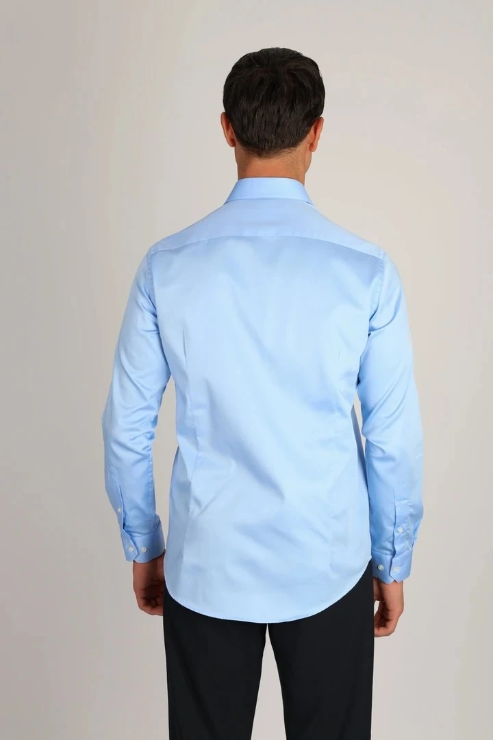 LORENZO MAZZOLİ LM375 C 567 O.MAVİ PAMUK SATEN COMFORT FİT ERKEK GÖMLEK