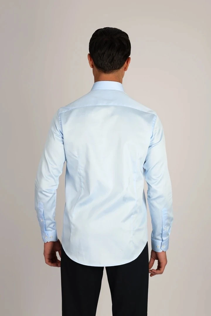 LORENZO MAZZOLİ LM375 C 551 A.MAVİ PAMUK SATEN COMFORT FİT ERKEK GÖMLEK