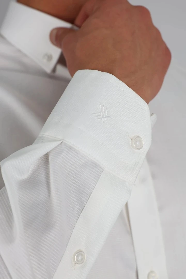 ENZO FERRETTI EF14 S 900 BEYAZ NON-IRON ÇİFT KAT İPLİK, SLIM FIT,ERKEK GÖMLEK