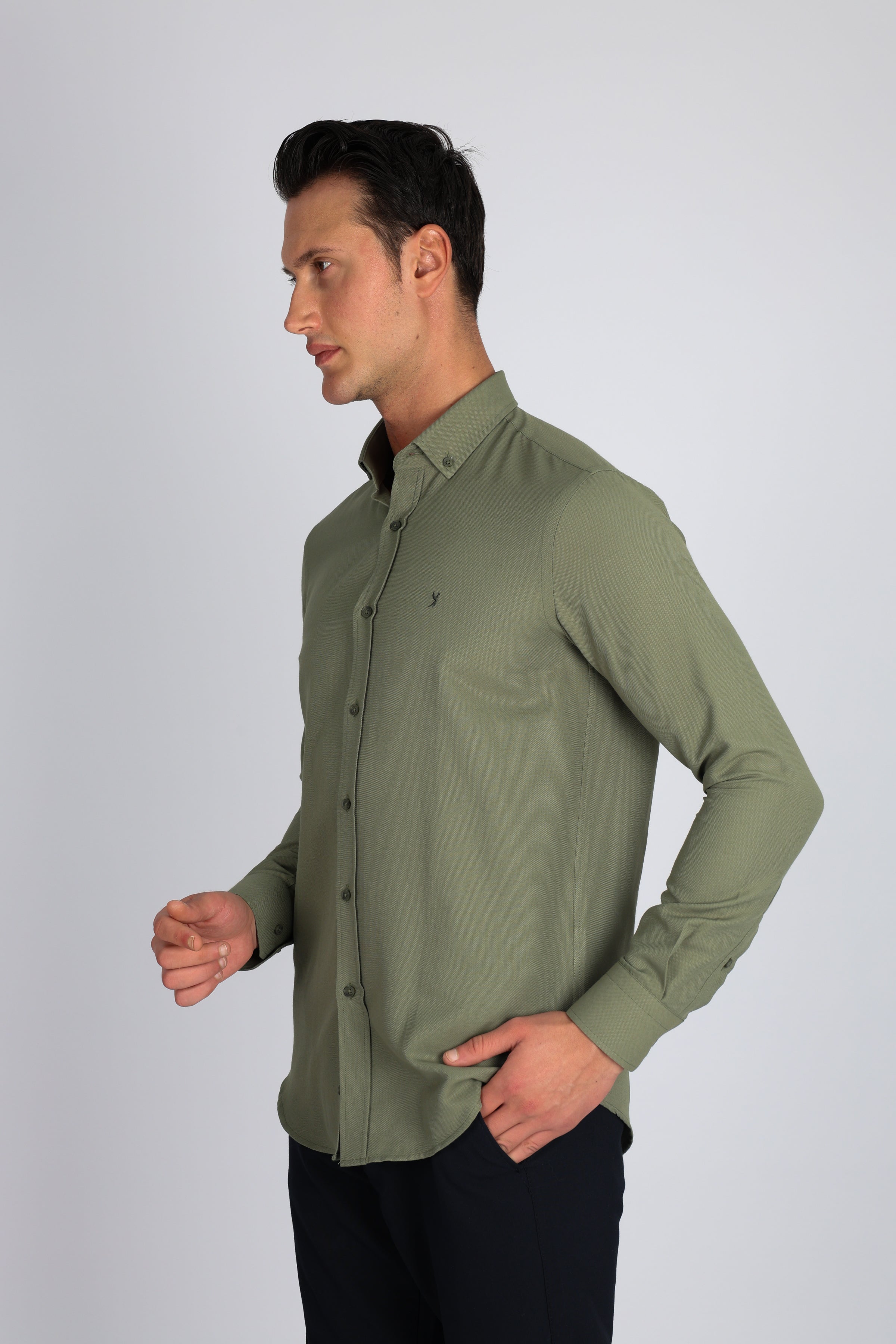 LORENZO MAZZOLİ OXFORD C 800 YEŞİL ERKEK GÖMLEK