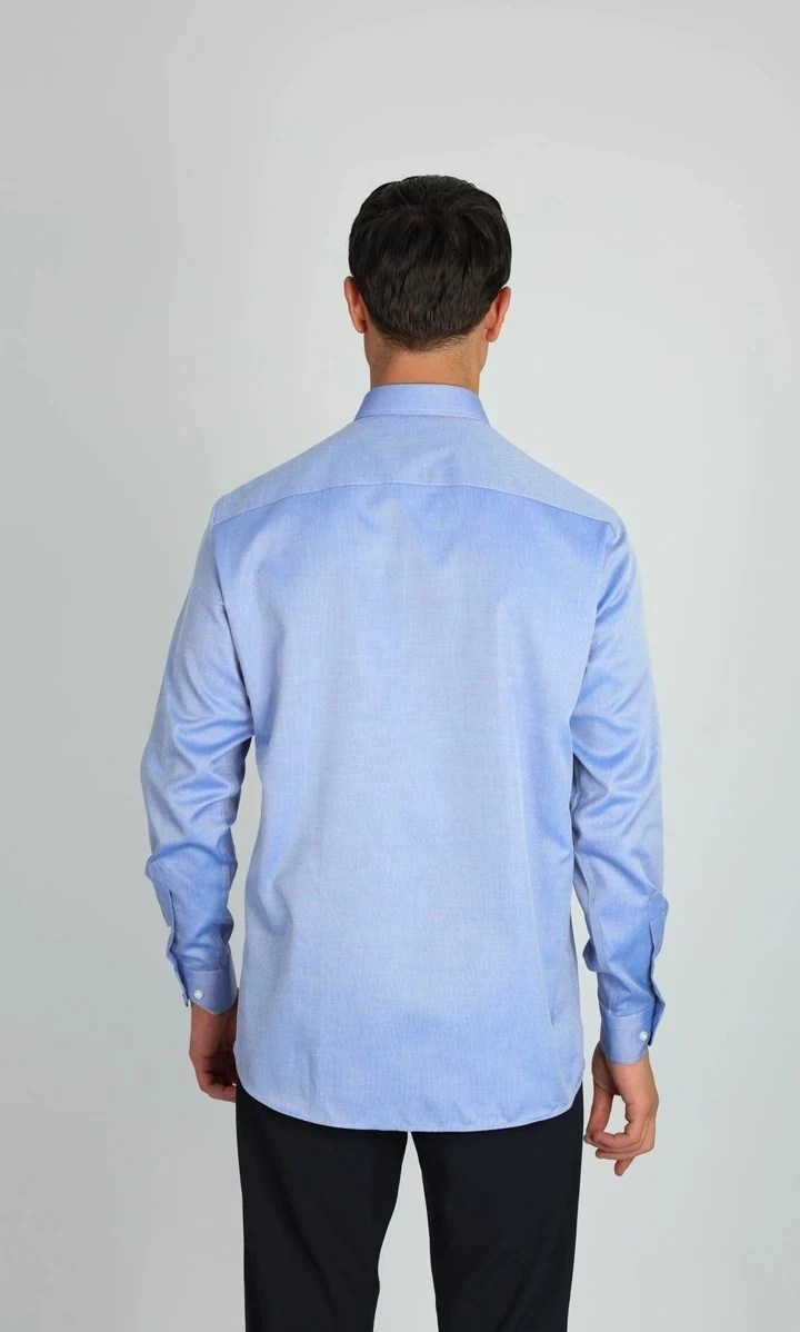 ENZO FERRETTI EF12 R 506 LACİVERT NON-IRON ÇİFT KAT İPLİK, REGULAR FIT,ERKEK GÖMLEK