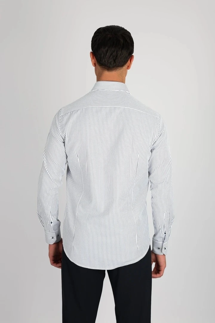 LORENZO MAZZOLİ LM1489 C 900 BEYAZ ÇİZGİLİ ERKEK GÖMLEK