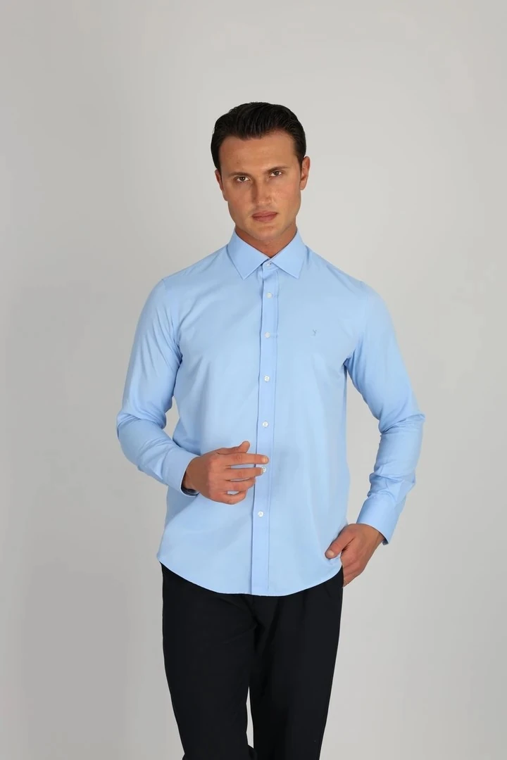 LORENZO MAZZOLİ SOFT SATEN C 567 O.MAVİ ERKEK GÖMLEK