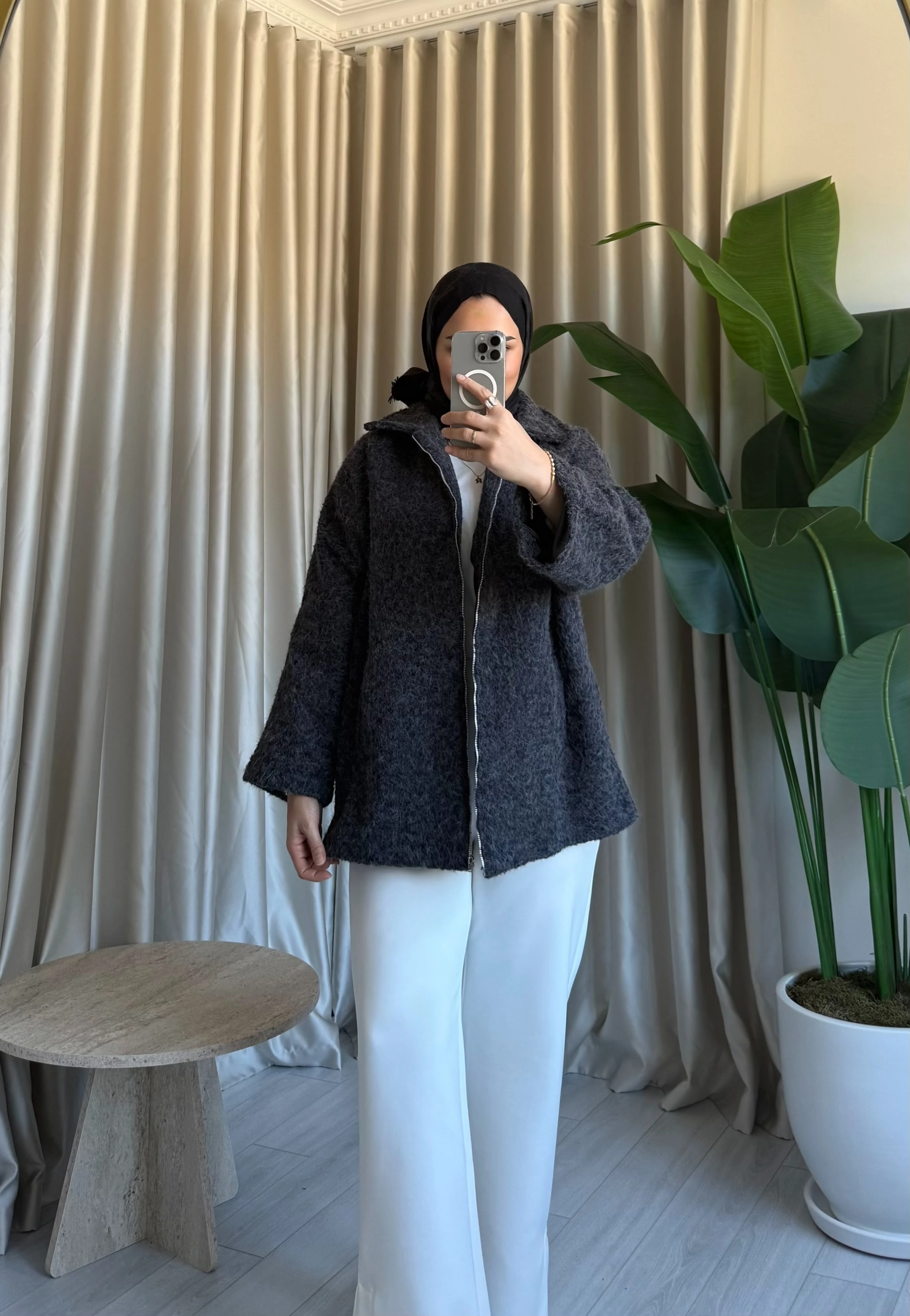 Premium Kırçıllı Kaşe Ceket - Antrasit