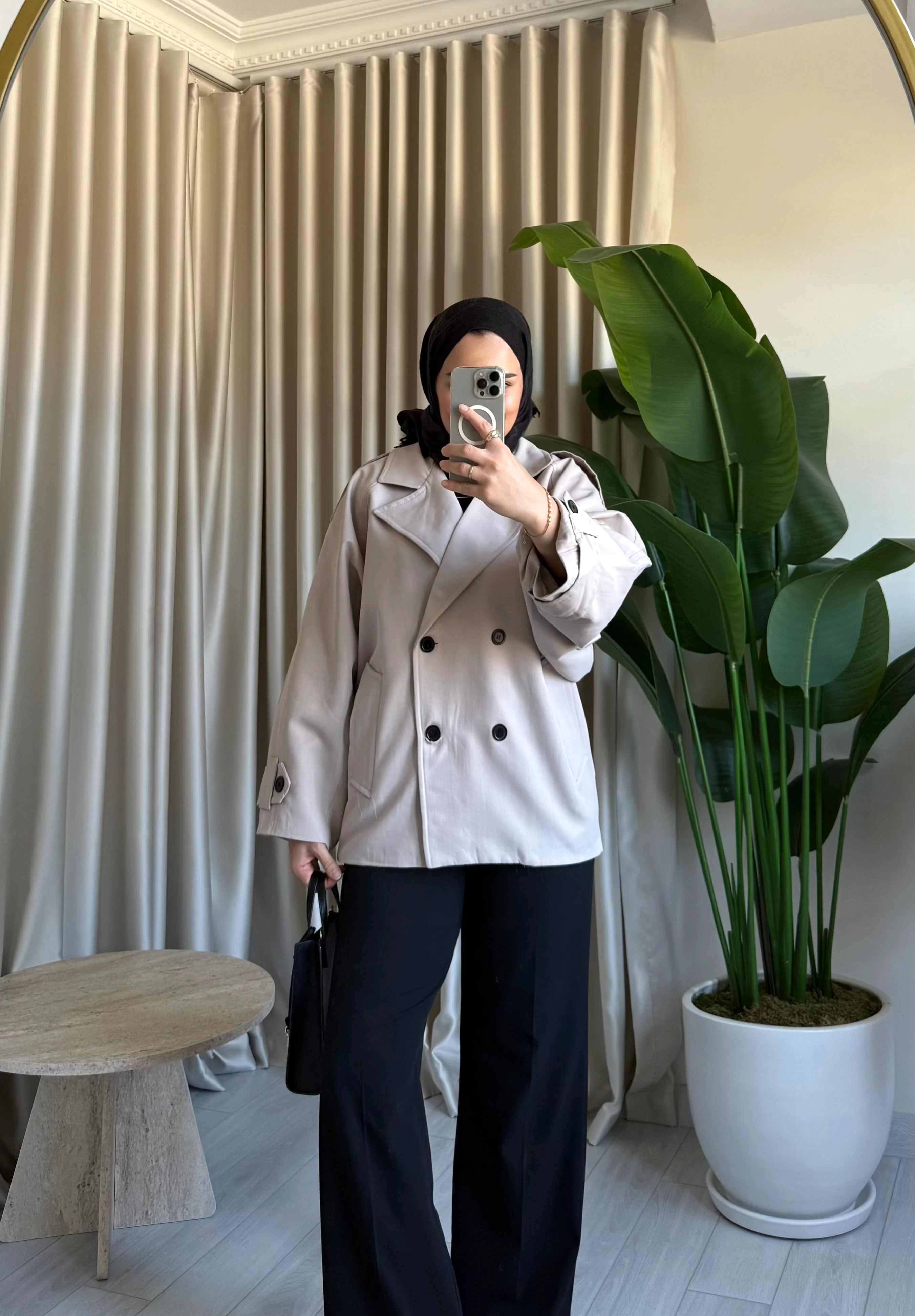 ZR Premıum Oversize Trençkot - Taş