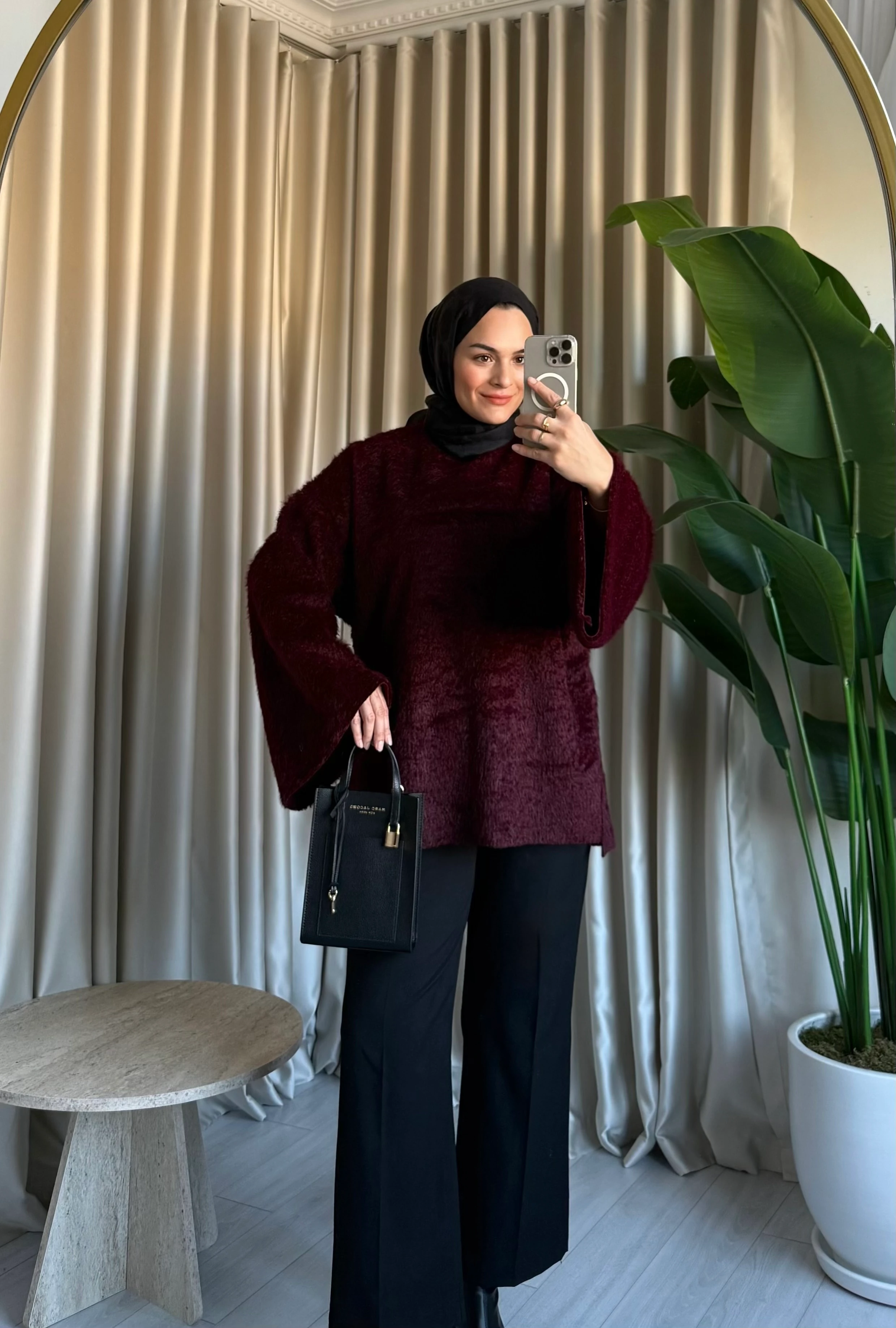 Oversize Yumoş Kazak - Bordo