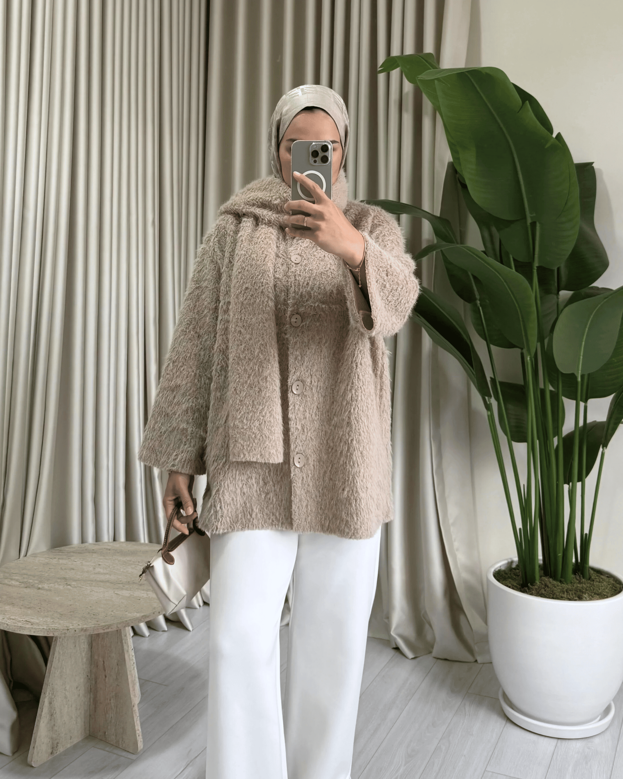 Atkılı Peluş Ceket