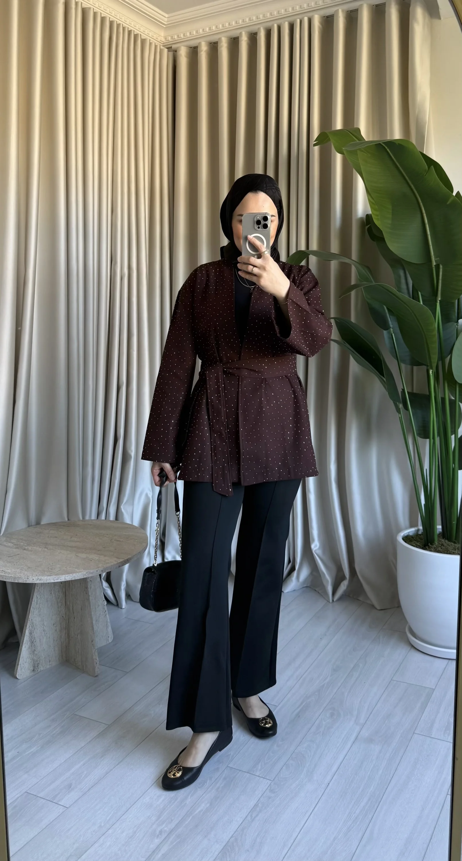 Taşlı Gabardin Kimono