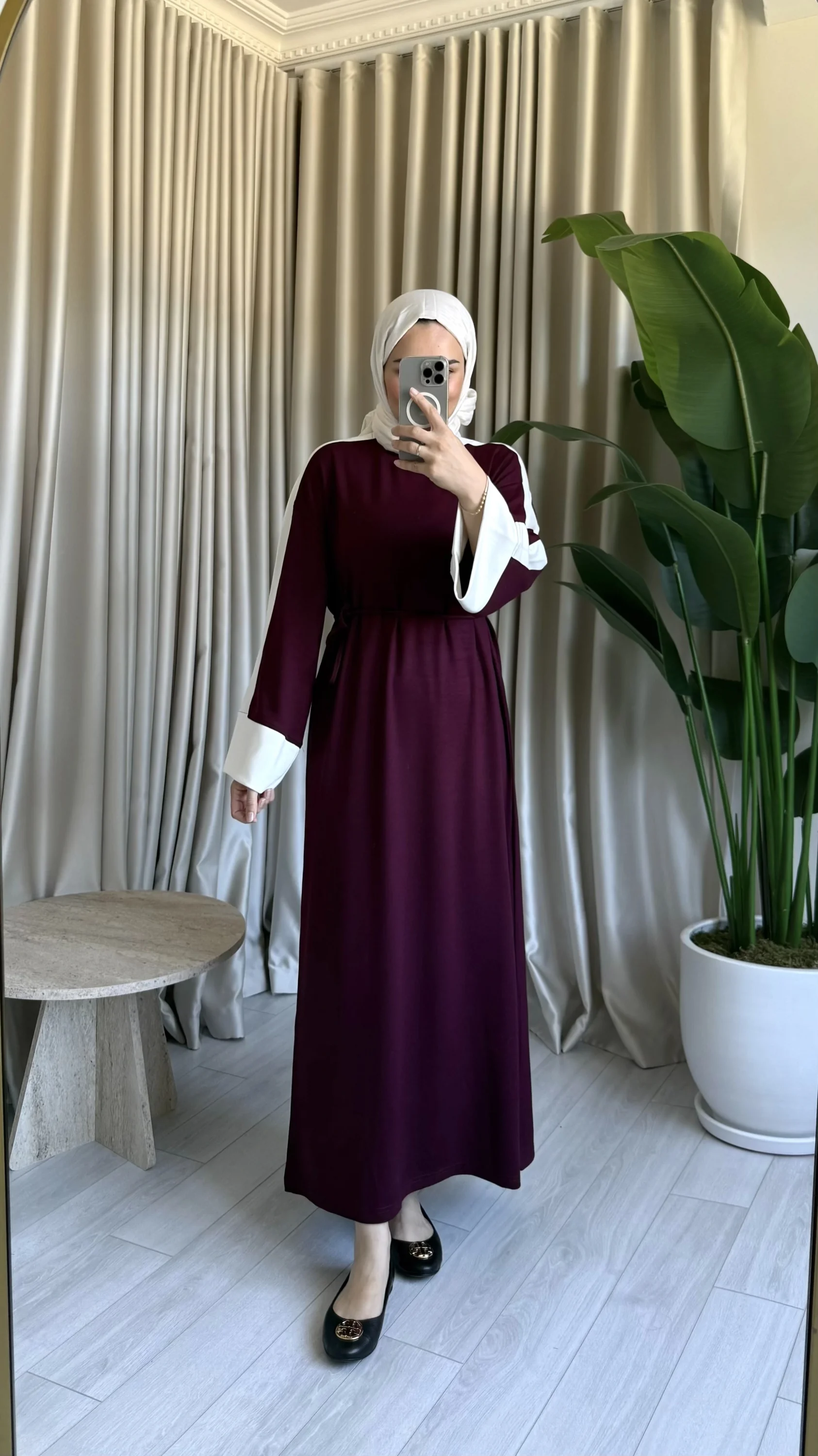 Mina Garnili Oysh Elbise  - Mürdüm