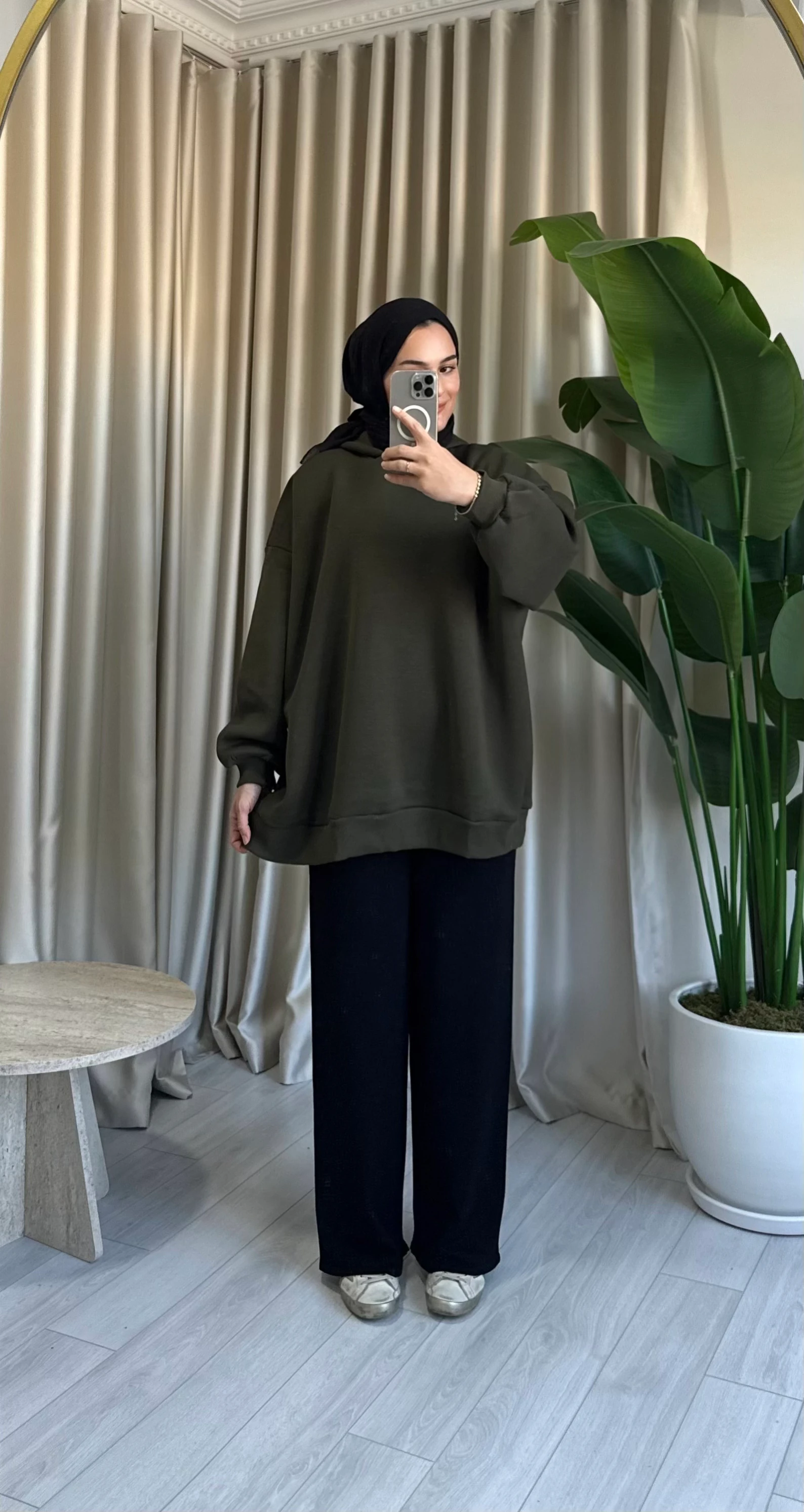 Merserize Pantolon - Siyah