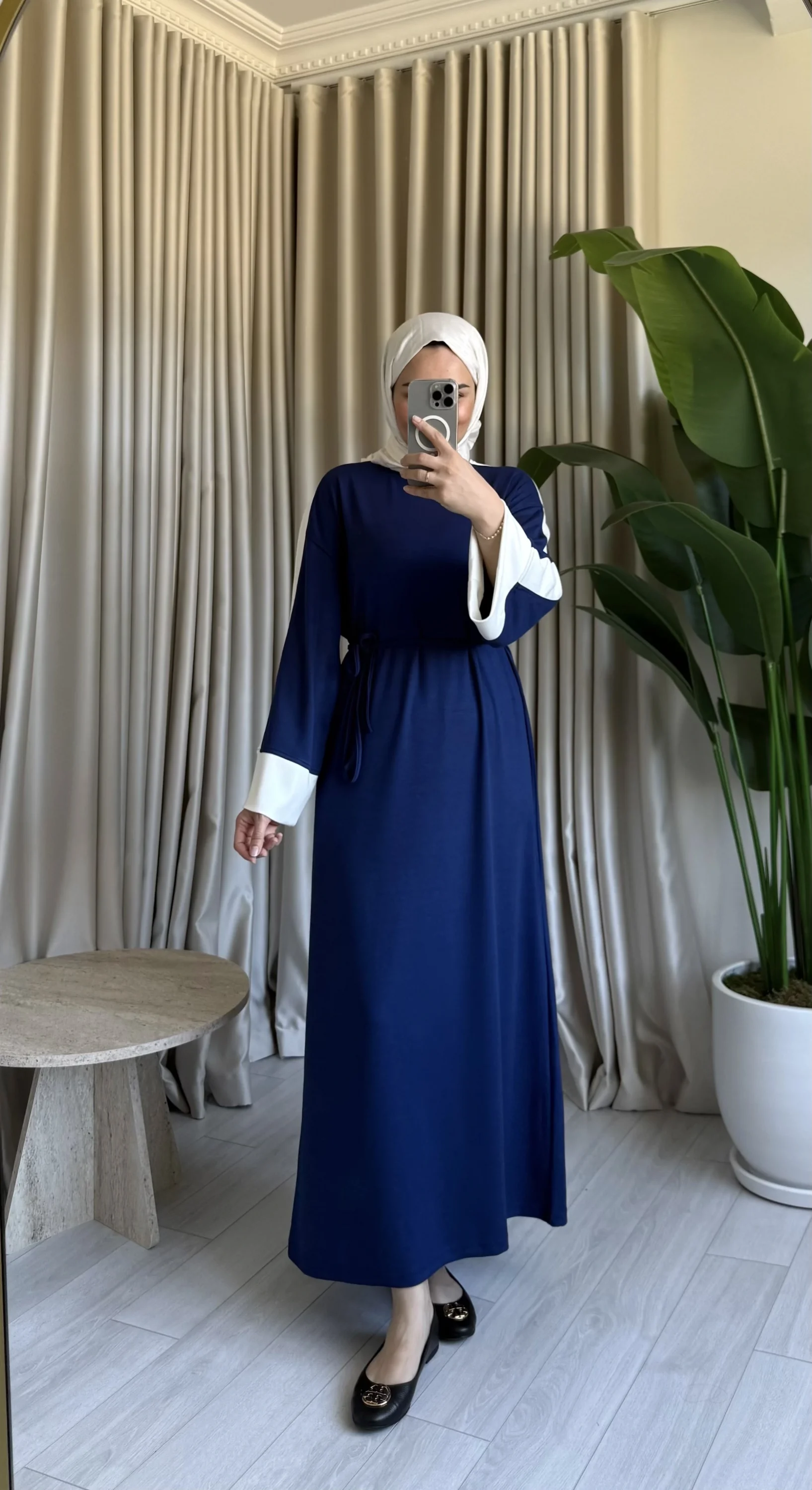Mina Garnili Oysh Elbise  - Mavi