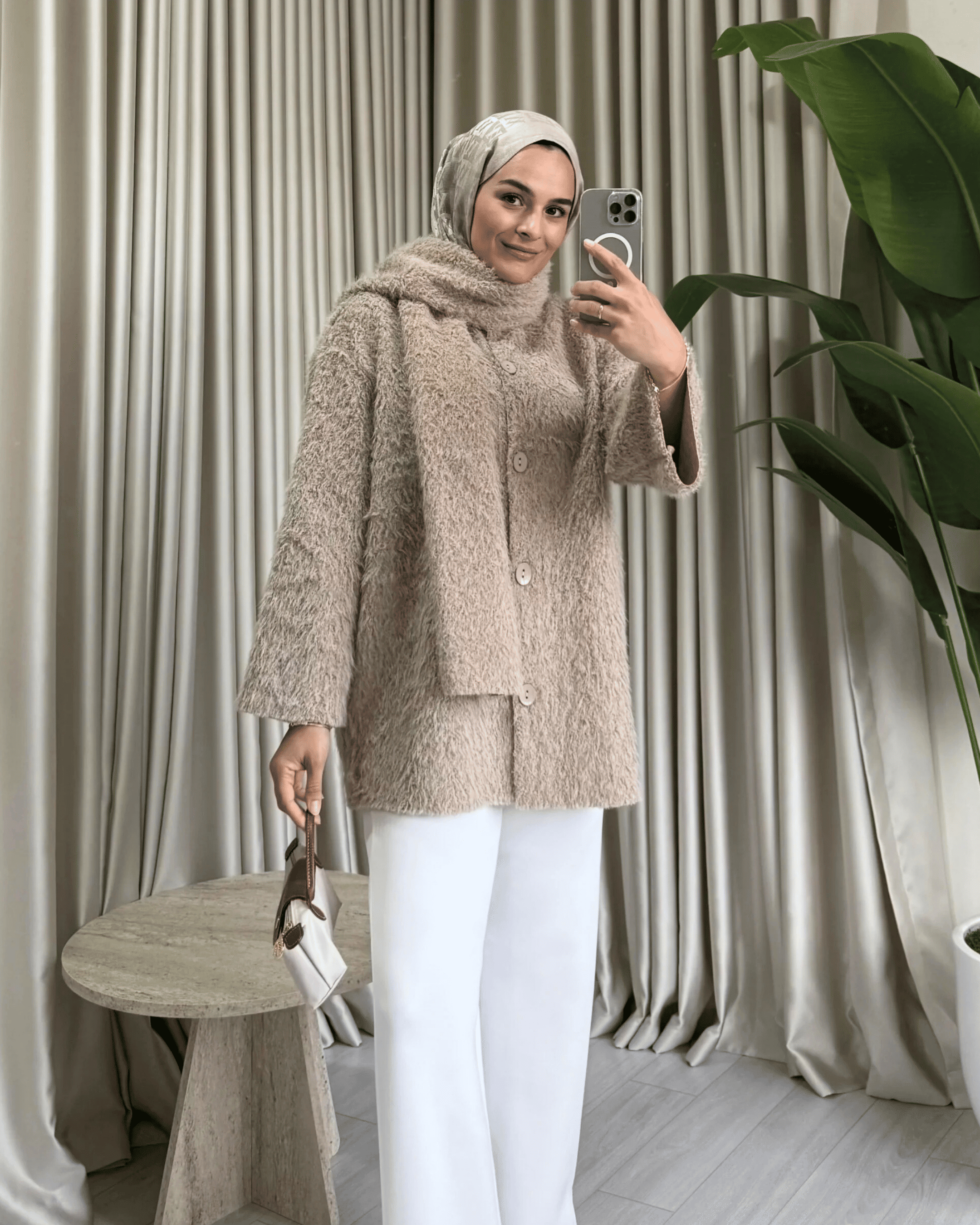 Atkılı Peluş Ceket
