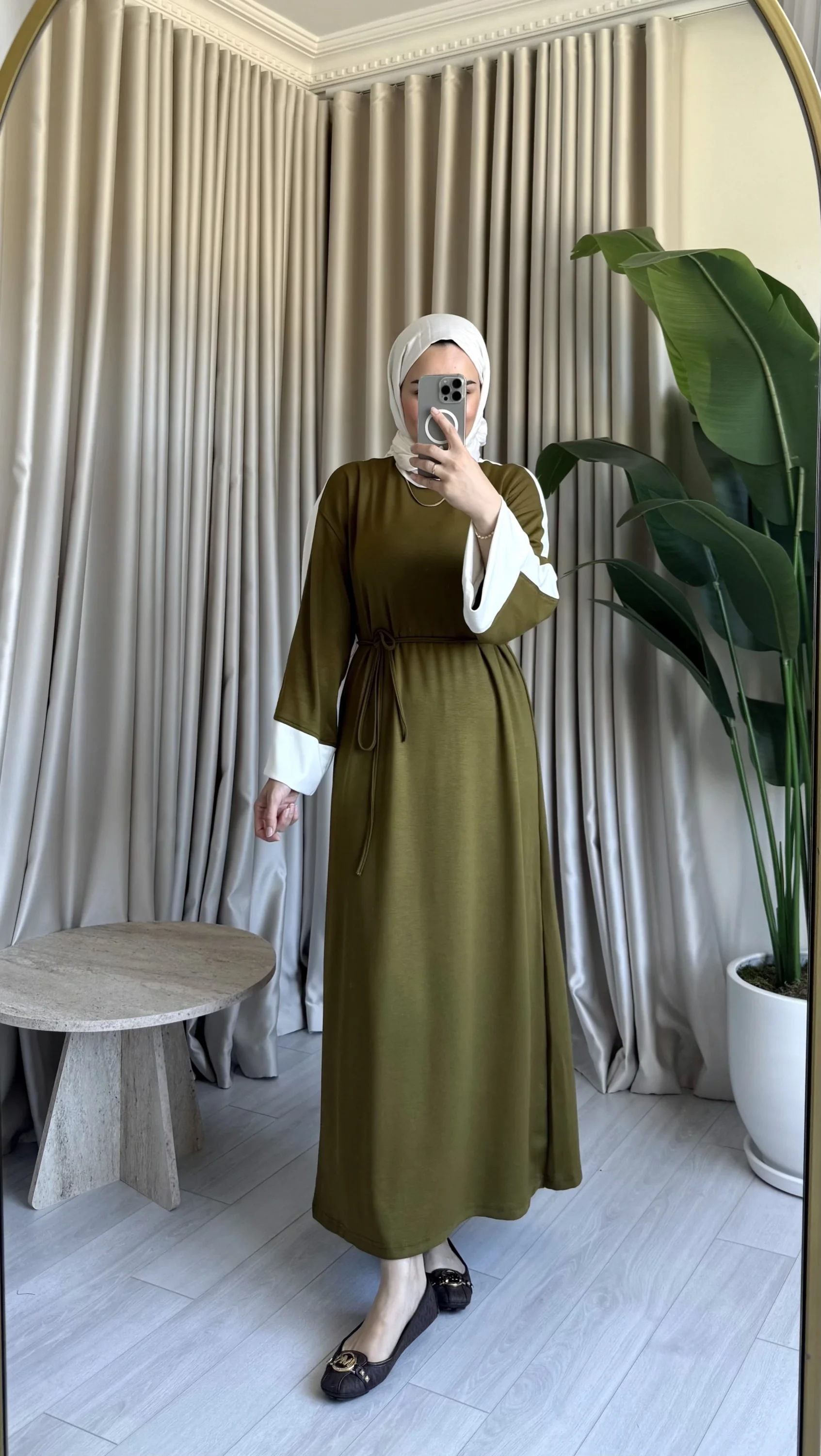 Mina Garnili Oysh Elbise  - Yeşil